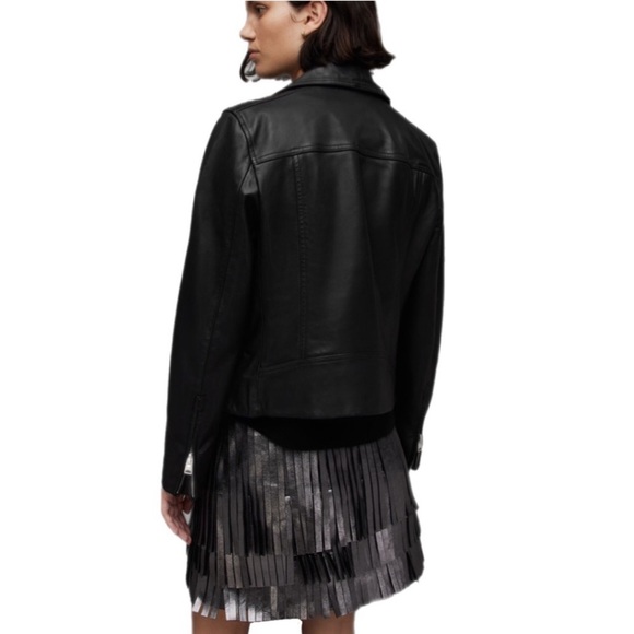 All Saints Dalby leather biker jacket NWOT - Picture 4 of 12